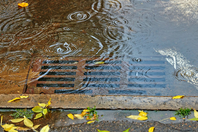 Blocked stormwater drains